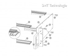 Hliníkový profil 2, 19" Rack, lišta rastr 5,08 délka 432,0 mm