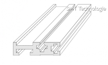 Hliníkový profil 2, 19" Rack, lišta, délka 1000 mm