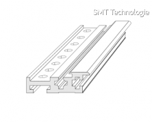 Hliníkový profil 2, 19" Rack, lišta rastr 5,08 délka 432,0 mm