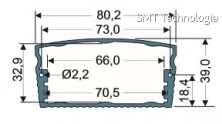 Hliníkový profil, krabicový, ST 1-103 (s80xh40), 1000 mm