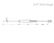 Teplotní čidlo Greisinger GTF 400, typ K, -65 až +550 °C, 100910