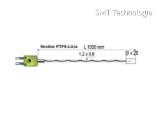 Fóliové teplotní čidlo Typu K (NiCrNi) B+B Thermo-Technik, -50 až +200 