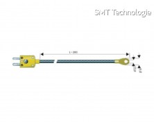 Čidlo pro přišroubování B & B Thermotechnik, typ K (NiCrNi), -50 až +400 °C, s očkem