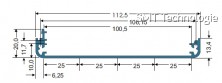 Hliníkový profil, krabicový, Euro-Cooling Fin Profile 3, přírodně eloxovaný, 1000 mm