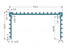 Gie-Tec - Hliníkový profil EKG3, krabicový,  černý eloxovaný, 1000 mm